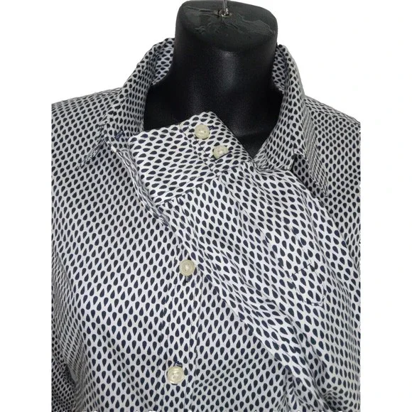 Banana Republic Women's Non Iron Shirt Business Collared Long Sleeve Geomatric 6 - Picture 3 of 9